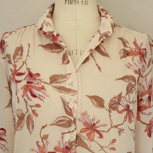 Vintage 1970s Shirt, Campus Casuals Floral Print Button Down Blouse, Long Sleeve - Picture 3 of 10